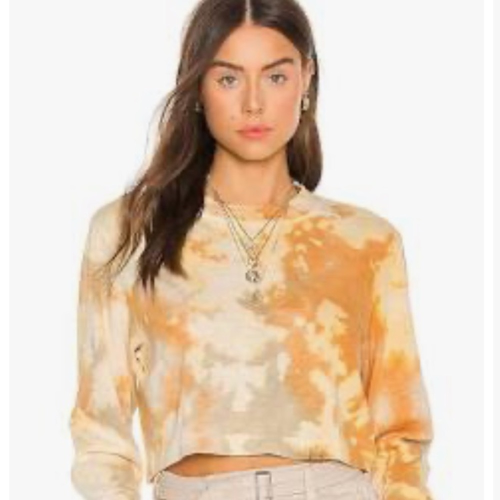Cotton Citizen Crop Long Sleeve Top in Truffle Haze